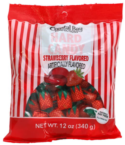 COASTAL BAY Hard Candy 'Strawberry Flavored' Artificially Flavored 340 gr